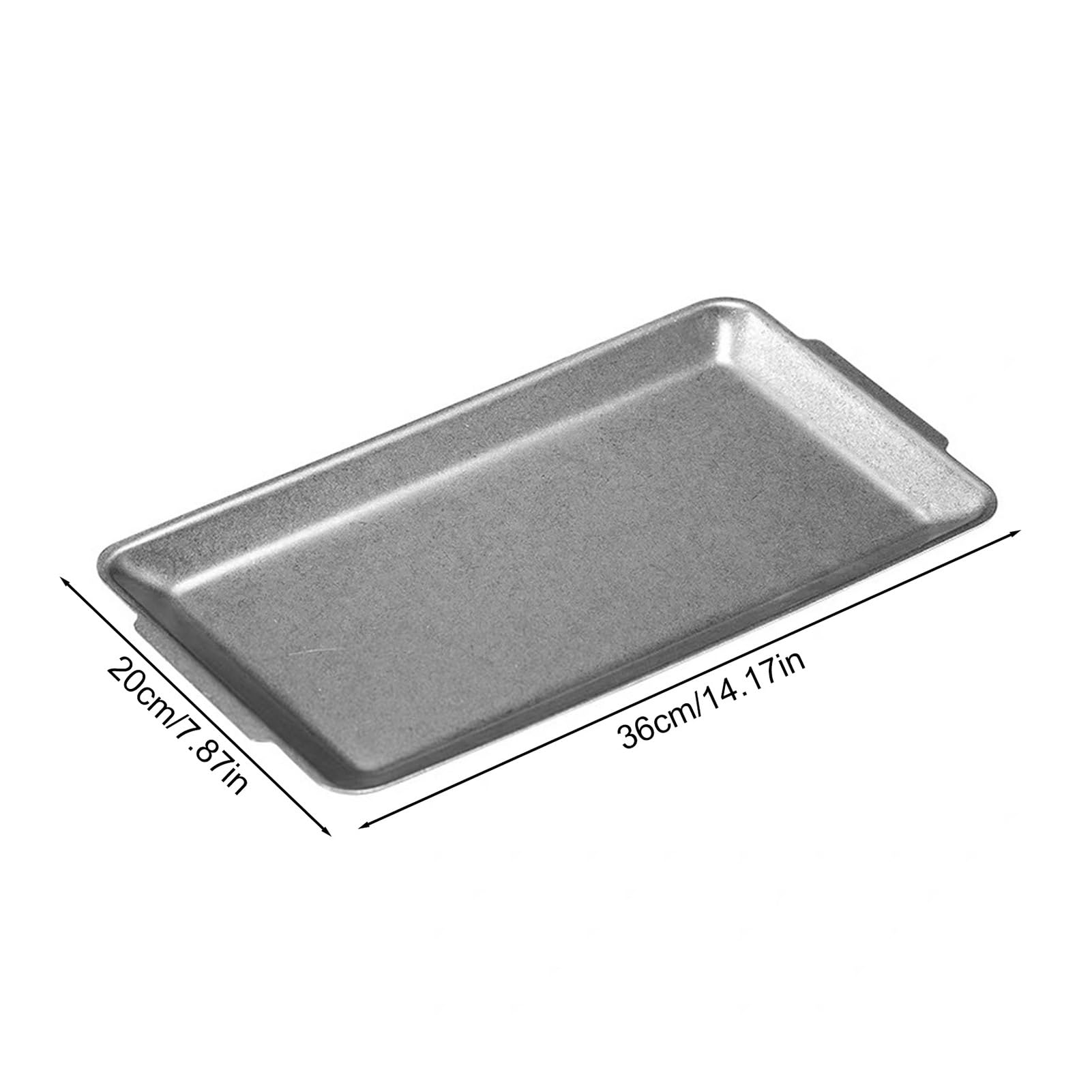 Vassoio rettangolare vintage in acciaio inox retrò industriale BBQ piatto con doppi manici grande resistente piatto da portata per la casa