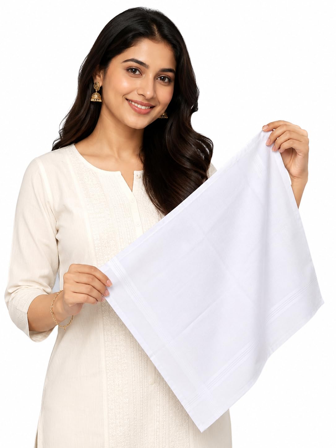 LinenLYF 100% Soft Cotton Hand Kerchiefs [ 6-24 PCS ]-picture-13