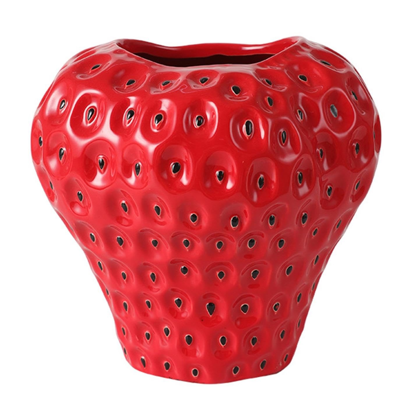 Wazon W Kształcie Truskawki, Ceramiczna Ozdoba Na Doniczkę