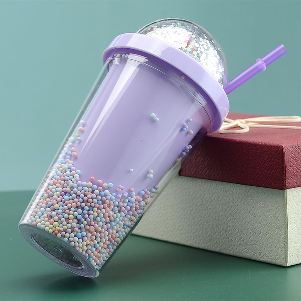 3er-Set, leicht zu reinigende Wasserflasche, hält den ganzen Tag über hydratisiert, Outdoor-Aktivitäten, Kunststoff-Wasserflasche mit Strohhalm, rosa