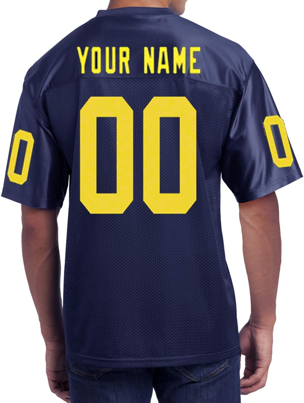 RockSolid Adult Custom Football Jersey - Green - Large - V-Neck - Long Sleeve - Unisex - Sports - American Football