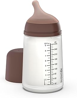 Zero Zero Anti Colic Baby Bottle, No 1 Spanish Baby Bottle Brand, Minimizes Bottle Rejection & Nipple Confusion, Perfect for Breastfeeding Babies, 9oz/270mL, Deep Tone, Medium Flow Nipple