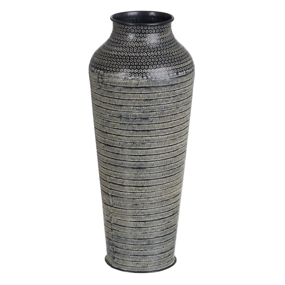 Vase 20 x 20 x 49.5 cm Black Aluminium