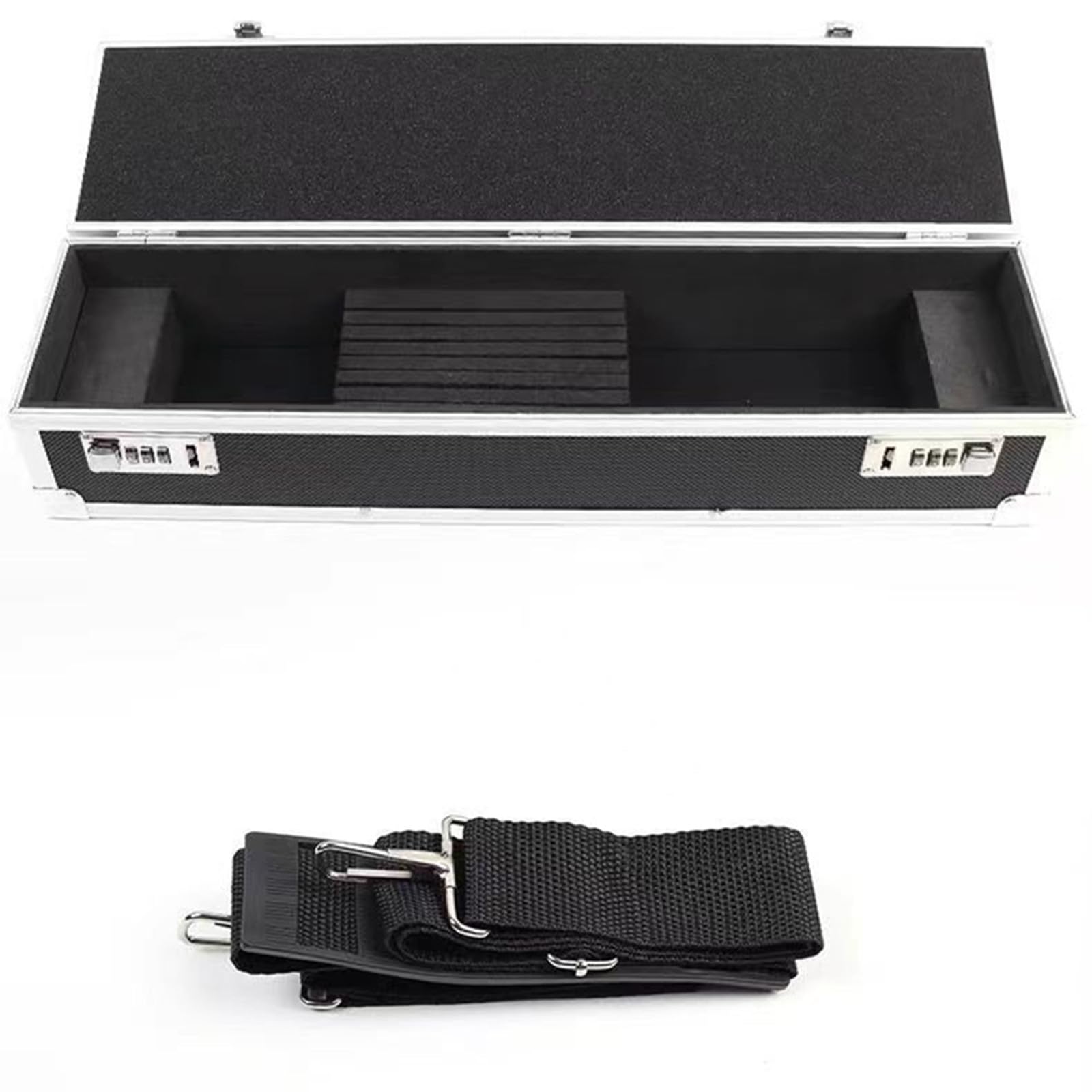 Funda rígida de aluminio para cuchillos de chef con cerraduras de doble combinación, organizador portátil de cuchillos, protectores con 8 ranuras que pueden contener herramientas de cuchillos de