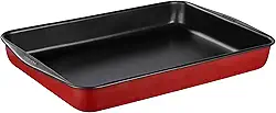Assadeira Funda Retangular Rochedo Dura+ 32cm, Vermelha, Revestimento Antiaderente, Não Gruda, Fácil de Limpar, Alta Durabilidade e Livre de PFOA