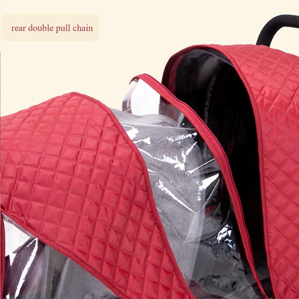 Housse de pluie d'hiver pour poussette double, protection complète Confortable et respirante, pas facile à casser ou à déchirer, housse universelle de grande taille contre la pluie et le vent, concept