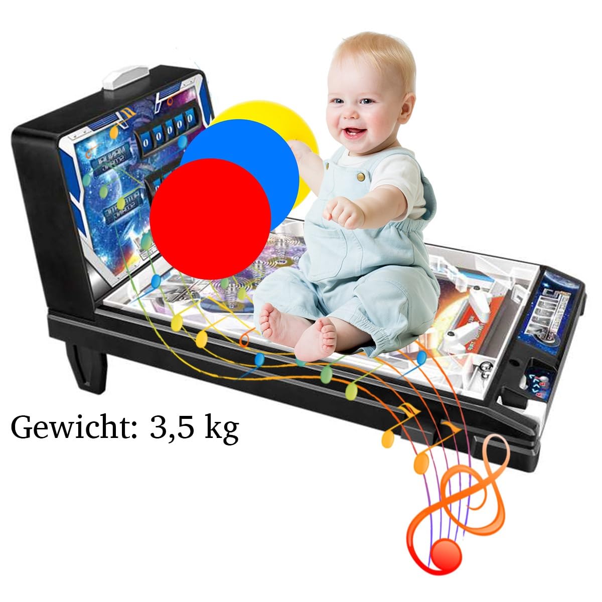 Flipper Électronique de Table Jouet pour Garçons et Filles Âgés 6 + Ans Jeux de Cerveau & Mémoire & Rapidité Flipper Jeu avec Musique 2h45 d’Histoires Incluses