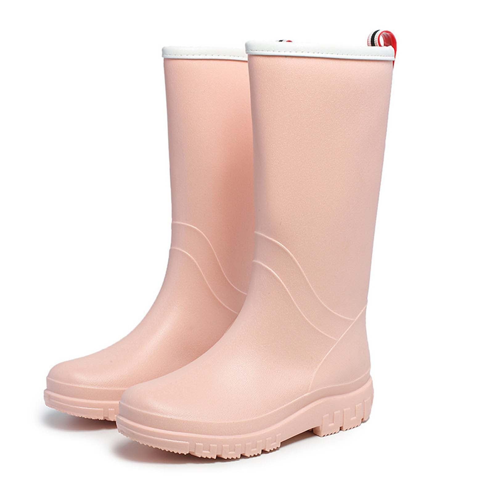 Generisch Botas de agua para mujer, resistentes al agua, botas de lluvia para jardín, botas de lluvia modernas, de altura media, para deslizarse en el interior, para clima húmedo, actividades al aire