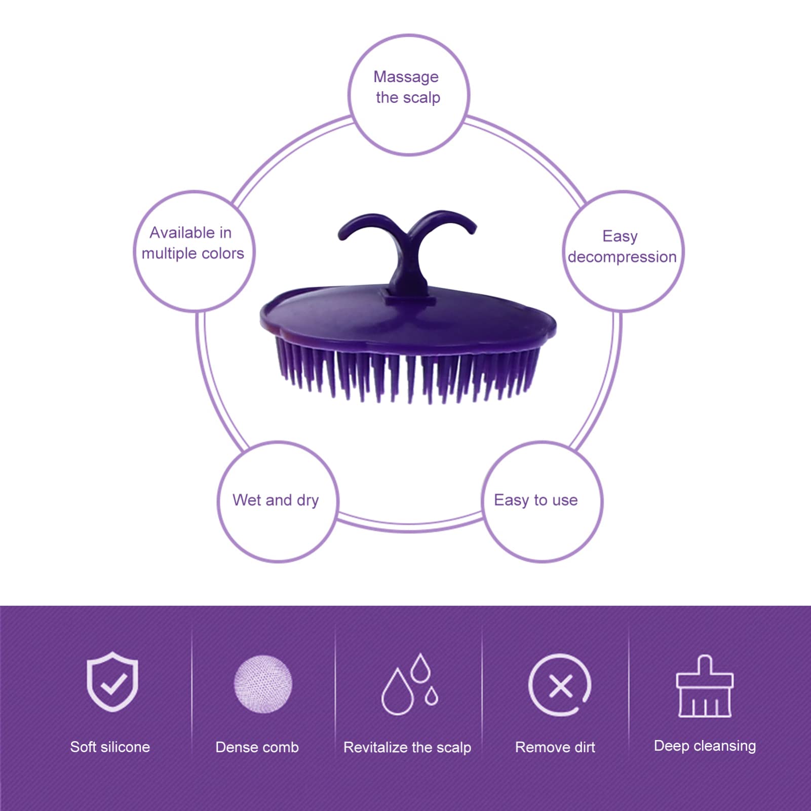 Beaupretty Cepillo de Masaje Creativo para Cuero Cabelludo y Cabello, 12 Piezas, Plástico Ligero Diseño de Clip de Mano para Eliminar Suciedad Endurecida y Uso en Lavado de Color Aleatorio