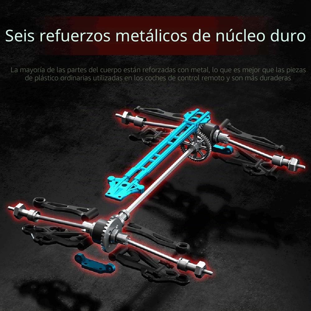 Coche teledirigido para adultos, 1/16 sin escobillas, 70 km/h, alta velocidad 4WD, coche de carreras todoterreno, 3 pilas (azul)