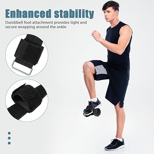 Miniatura 9 de Kisangel 2 piezas de mancuernas para pies, levantamiento de pesas, correas de tobillo ajustables, soporte de peso para entrenamiento de gimnasio,