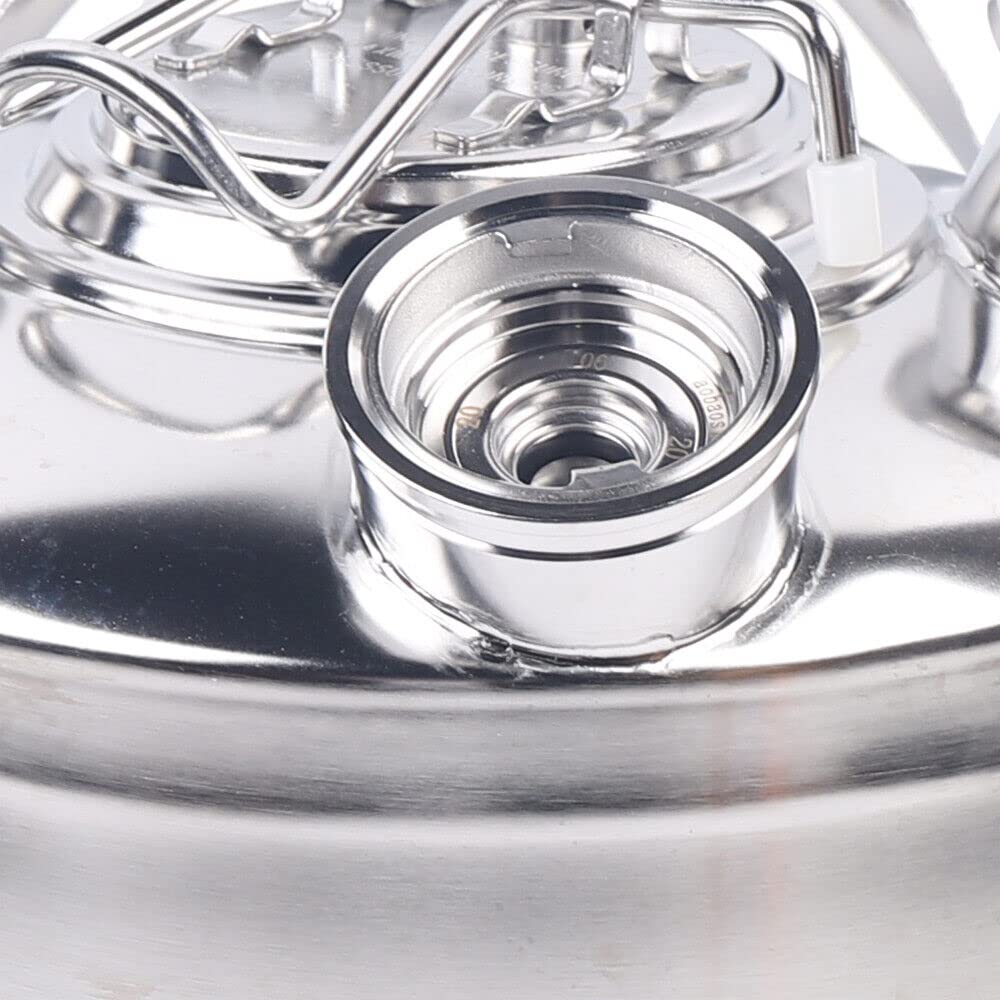 Krombacher - Depósito de limpieza de tuberías de cerveza (10 L, acero inoxidable, con tapa para brocas)