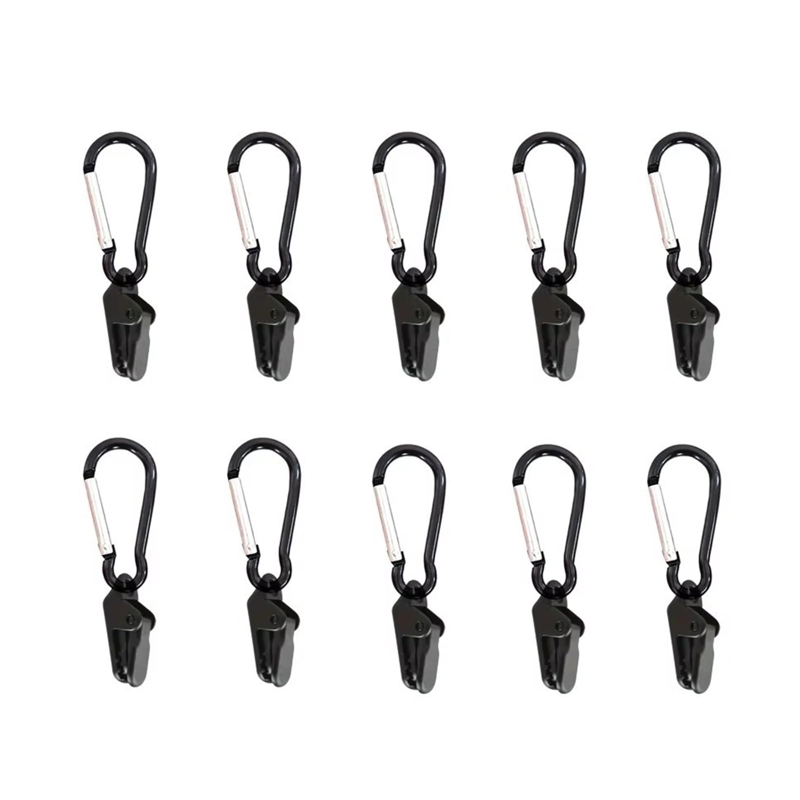 Kjbdqqh Black Tarp Clips 10Pcs Tent Tarp Clips With Carabiner, Windproof Camping Canopy Fasteners For Outdoor Hiking For Outdoor Camping