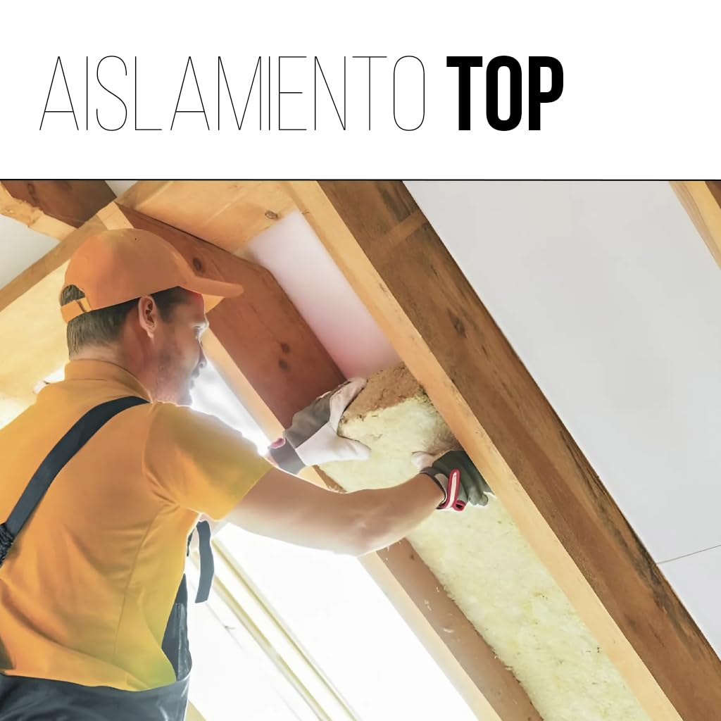 Lana de Roca Aislante Térmico y Acústico – 10 Planchas 120x60x4 cm (7,2 m²) | Alta Densidad | Resistente al Fuego | Aislamiento para Paredes, Techos, Suelos y Fachadas
