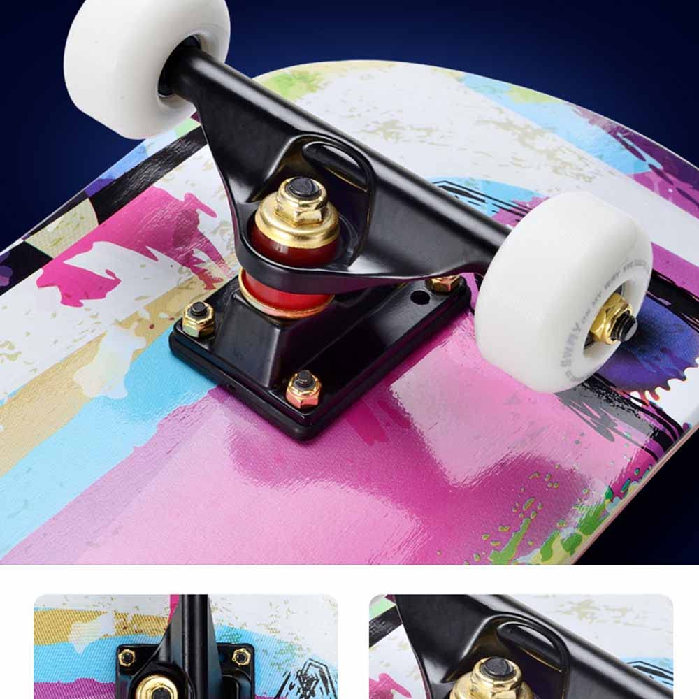 WHOJS Skateboard 31 "x8 Patinetas estándar por Niños Adolescentes Adultos Arce Canadiense de 7 Capas, Tabla de Skate de Doble Patada por Profesionales Principiantes 【Selección de Color y Motivo】