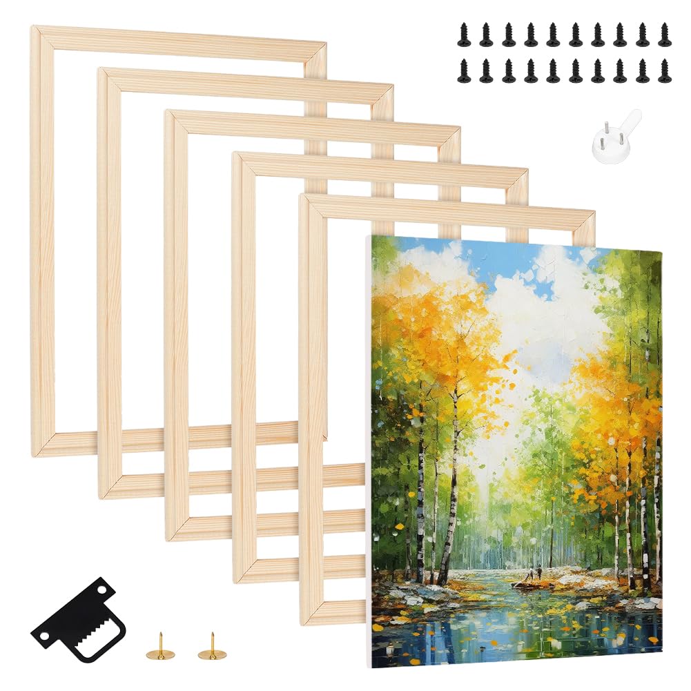 UNICRAFTALE 6 Set DIY Leinwandkeilleisten Set Stickrahmen Aus Holz Für Ölgemälde Drucke Poster Malen Nach Zahlen Einfach Zu Montieren Galerie Wrap 40x30cm
