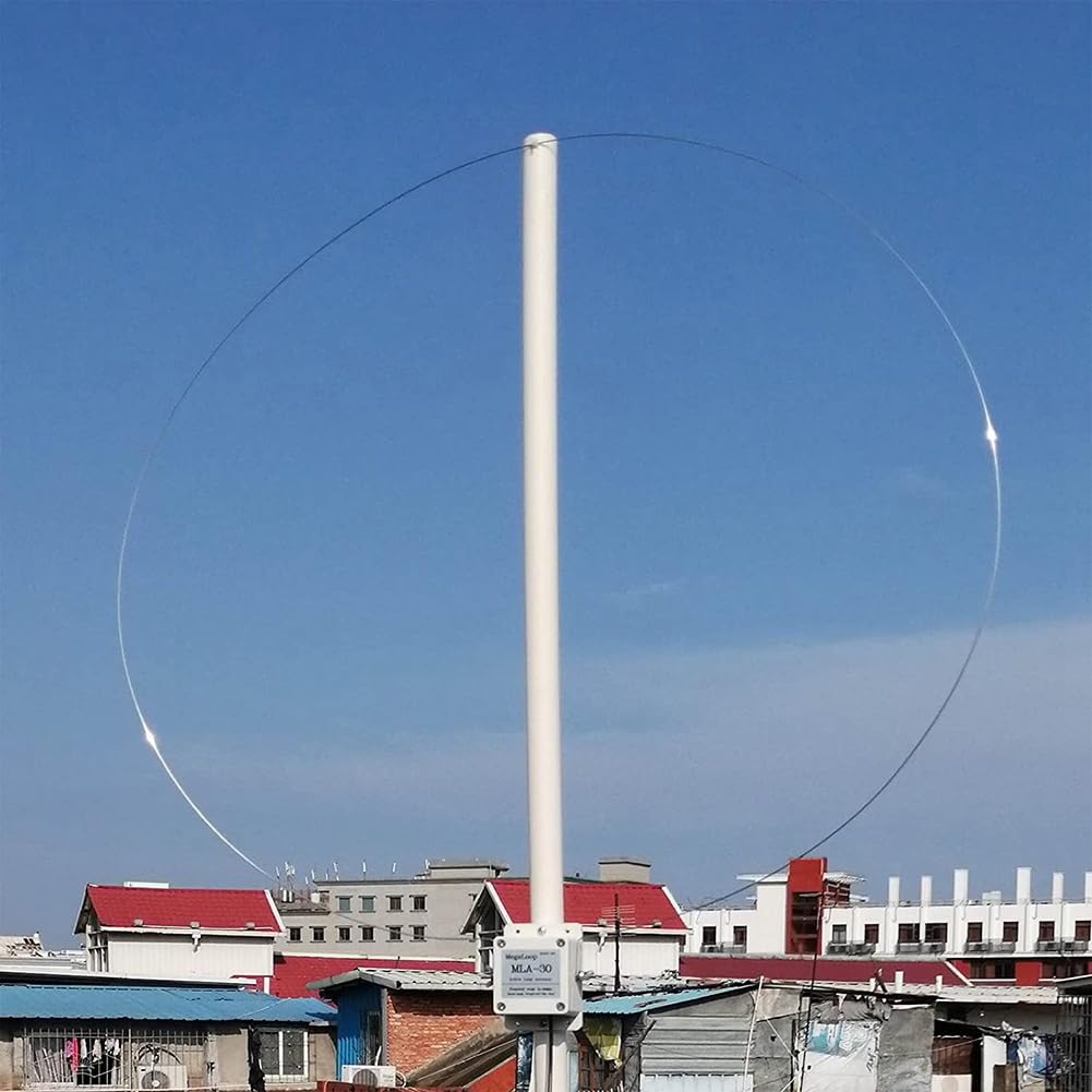 Antenne Boucle -30+, Antenne de RéCeption Active 0,5-30 MHz pour Radio à Ondes Moyennes Courtes HA SDR, Toit, Balcon