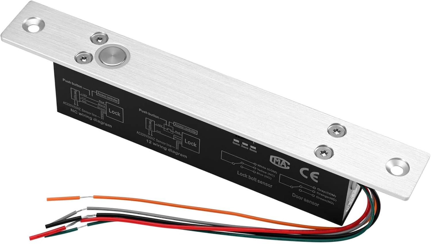 Electric Drop Bolt Lock Deadbolt Fail-Safe NC Mode 12V DC for Narrow Door Access Control System