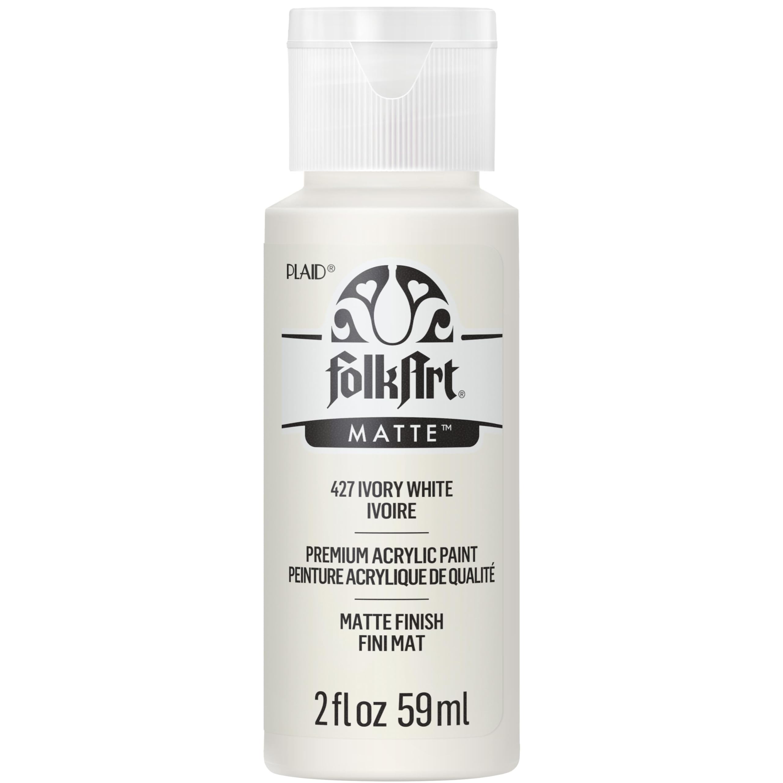 FolkArt Acrylic Paint in Assorted Colors (2 oz), 427, Ivory White