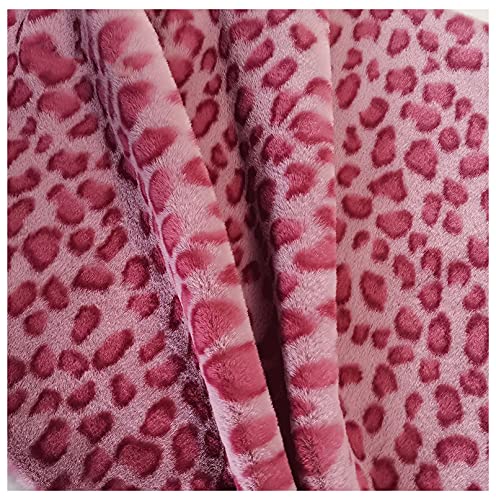Noir Rose Léopard Imitation Lapin Court En Peluche Fausse Fourrure Tissu Pour La Photographie Manteau D'hiver Oreiller Gilet Diy Maison Tissu Col De Fourrure Jouet Fourrure (Size:100*180cm,Color:rose)
