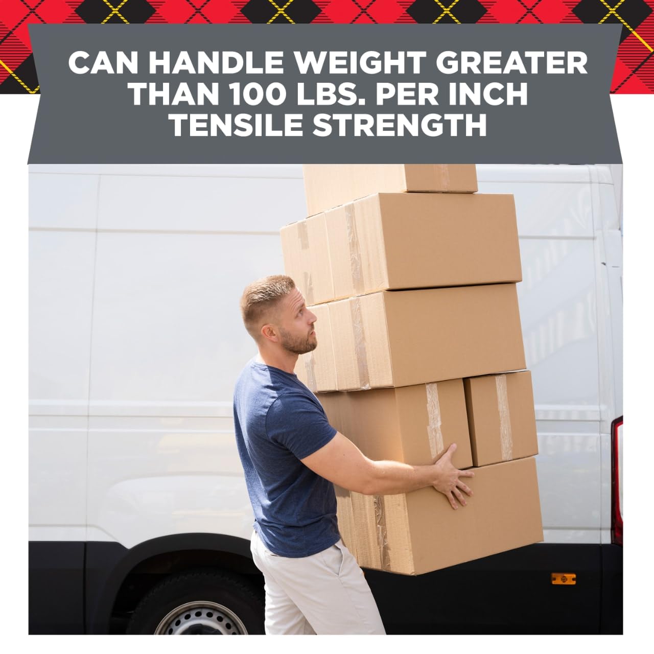Scotch Reinforced Strength Strapping Tape, 1.88 in x 360 in, Clear, 1 Roll with Dispenser, Heavy Duty Packing Tape for Shipping, Moving, and Storage