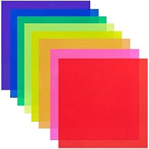 BANLTRE 8 Pieces 12 x 12-Inches Transparent Color Correction Lighting Gel Filter - Colored Gel Light Filter Plastic Sheet