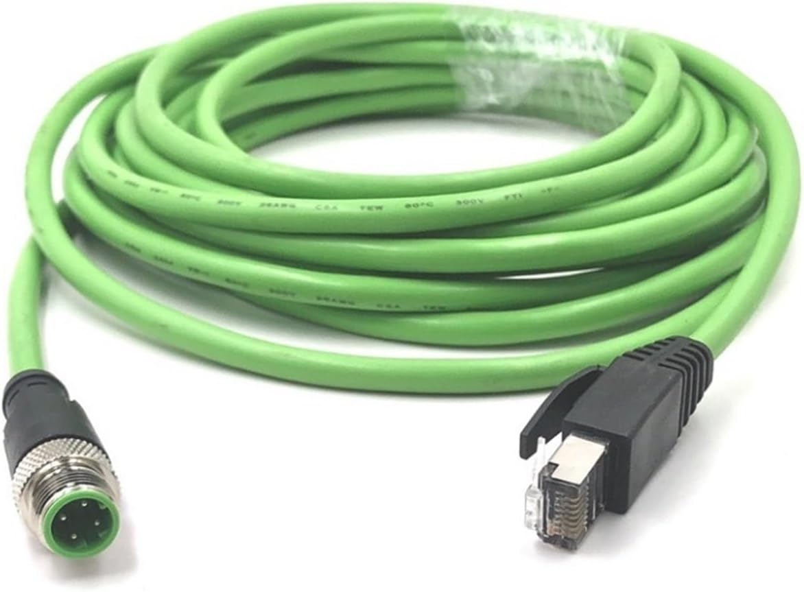 M12 to RJ45 Connector Network RJ45 Connector Straight Bent 4Pin 8Core A/D/X Sensor High Flexibility Shielded Network Cable(4 core,2M_A)