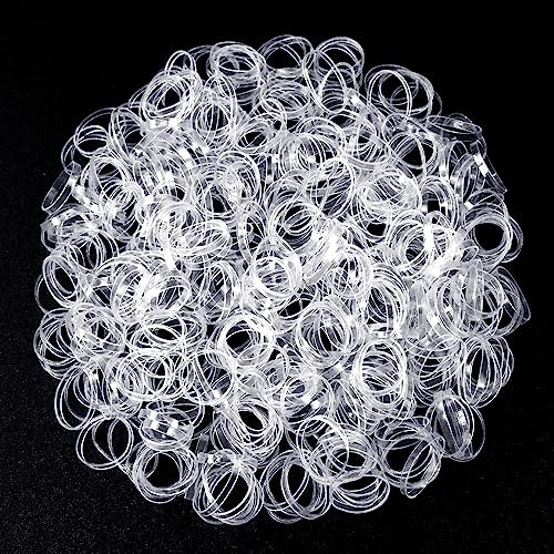 Sularpek Elastici per Capelli, 300 Pezzi Elastici Trasparenti Piccoli, Elastici Capelli Donna per Treccia, Acconciature Sposa,Trecce Capelli, Coda di Cavallo