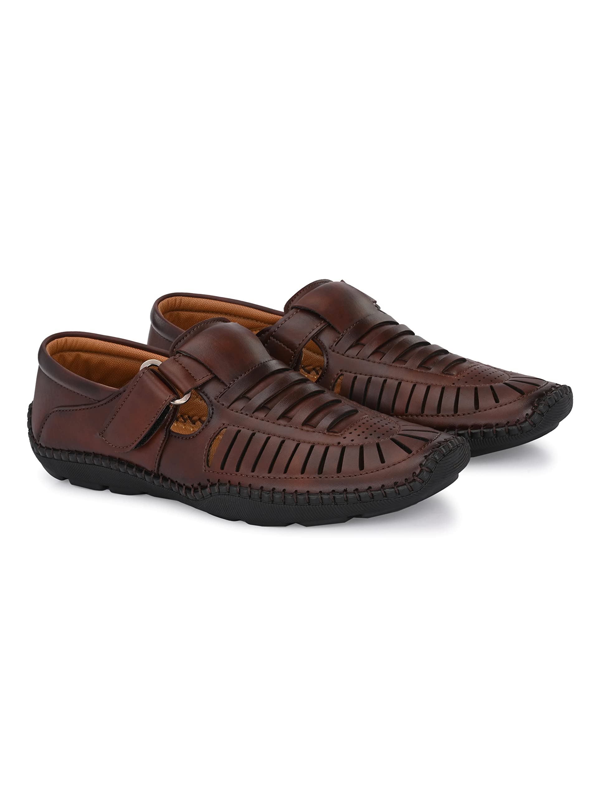 stanphord Men's Frostfern Casual Fisherman Adjustable Strap Sporty Summer Closed Comfortable Toe Sandals Soft Cushioned Insole | Trendy Design with Heel Support-picture-41