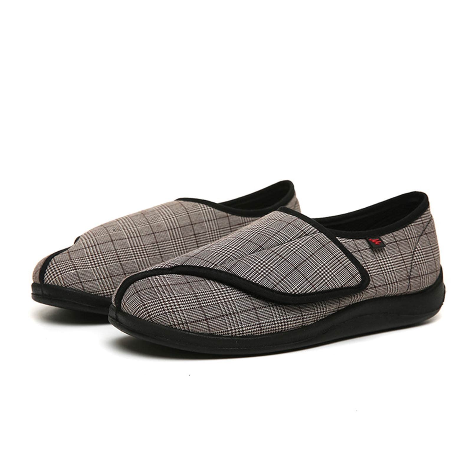 Pantuflas Para Diabéticos Para Hombres, Zapatos Cómodos Para Caminar Con Cierre Ajustable Para Personas Mayores Pies Hinchados Edema Fascitis Plantar Juanetes Artritis ( Color : Brown , Size : 40 EU )