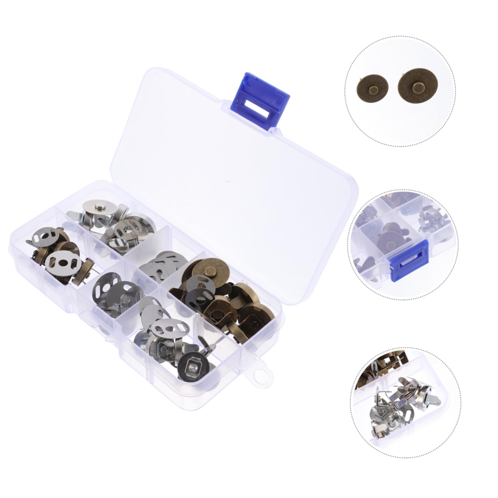 SHINEOFI 60sätze Magnetknöpfe Für Taschen Hochwertige Druckknöpfe Ohne Nähen Für Kleidung Handtaschen Und Bastelprojekte Einfache Installation Inklusive Aufbewahrungsbox
