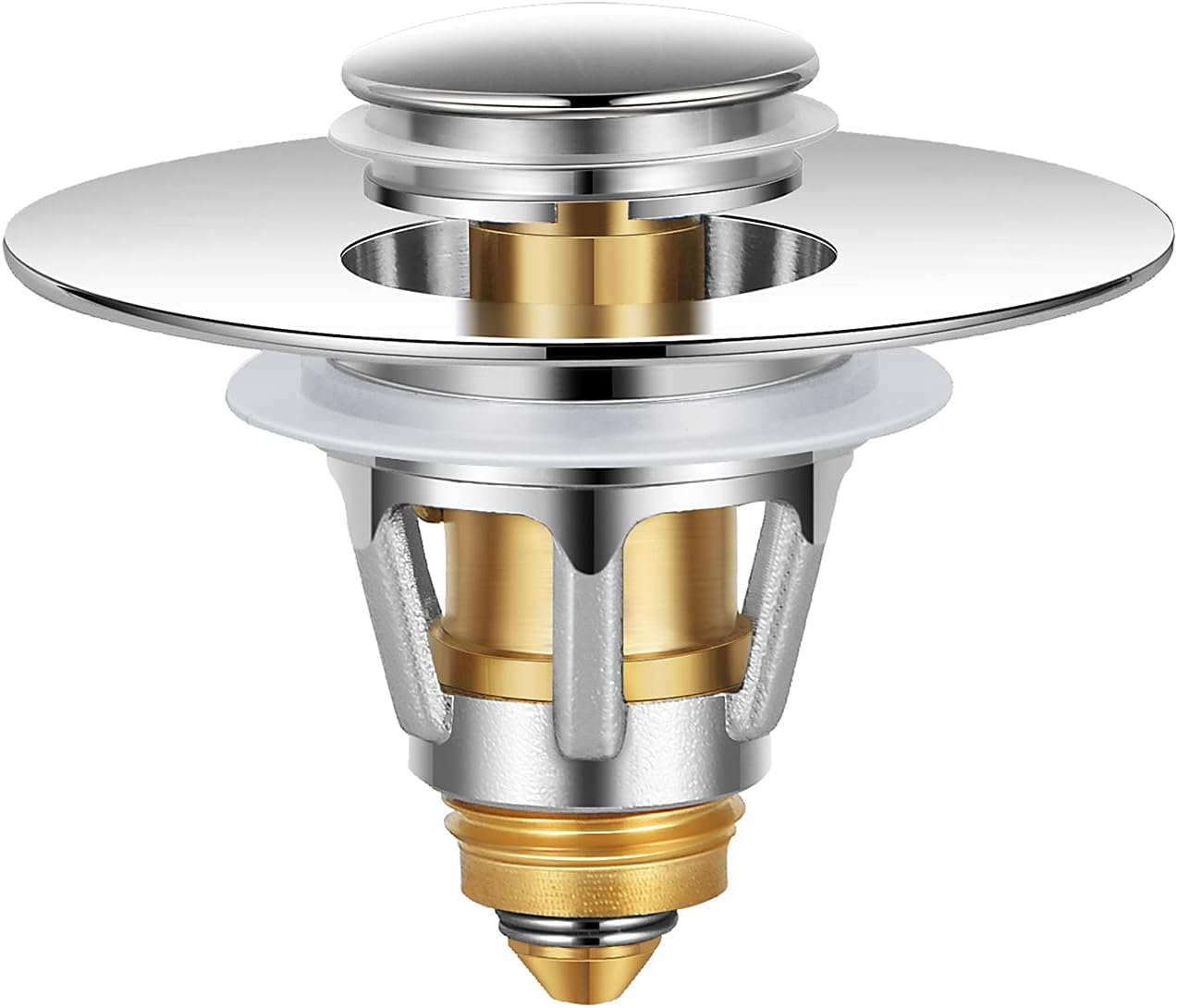 Bounce Drain Stopper, Bathroom Sink Filter| Preventing (27.5mm Brass fit Inner Diameter 28mm-38mm/1.1-1.5 Inch CHUOZI.S)