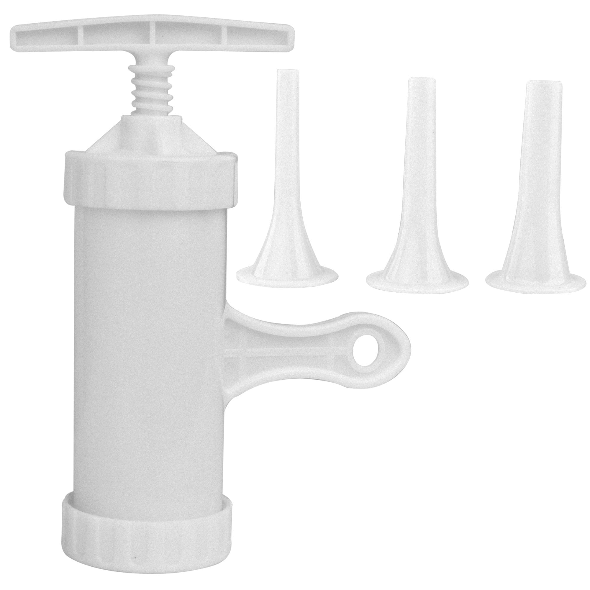 Máquina manual de salchichas de calidad alimentaria para embutidos manual de plástico para rellenar carne, tubos de embudo, herramienta de relleno de salchichas, salchichas cerosas operadas a mano