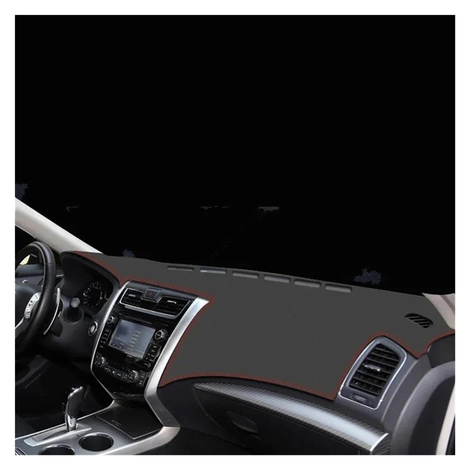 Antirutschmatten Für Nissan Für Teana Für Altima 2013–2018 Armaturenbrett Lichtmatte Instrumentenplattform Schreibtischabdeckung Matten Teppiche Zubehör Dashboard rutschfeste Mat(Schwarz)