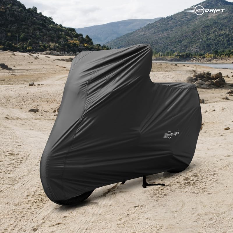 Image of Neodrift 'NeoMax' Bike Cover Compatible for Harley Davidson X440 (All-Weather Motorcycle Protection, Water & UV Resistant, Dustproof, Windproof) (Color-Black)