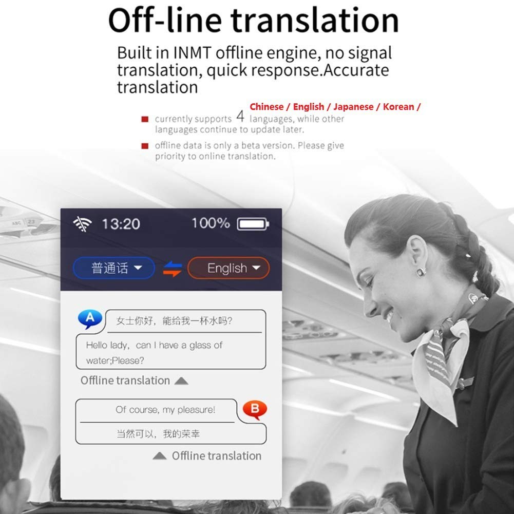 Natychmiastowe urządzenie do tłumaczenia języka głosowego, Mini ręczny dwukierunkowy tłumacz WiFi, obsługa wielu języków, do nauki rodziny podróżniczej Comfortable anniversary