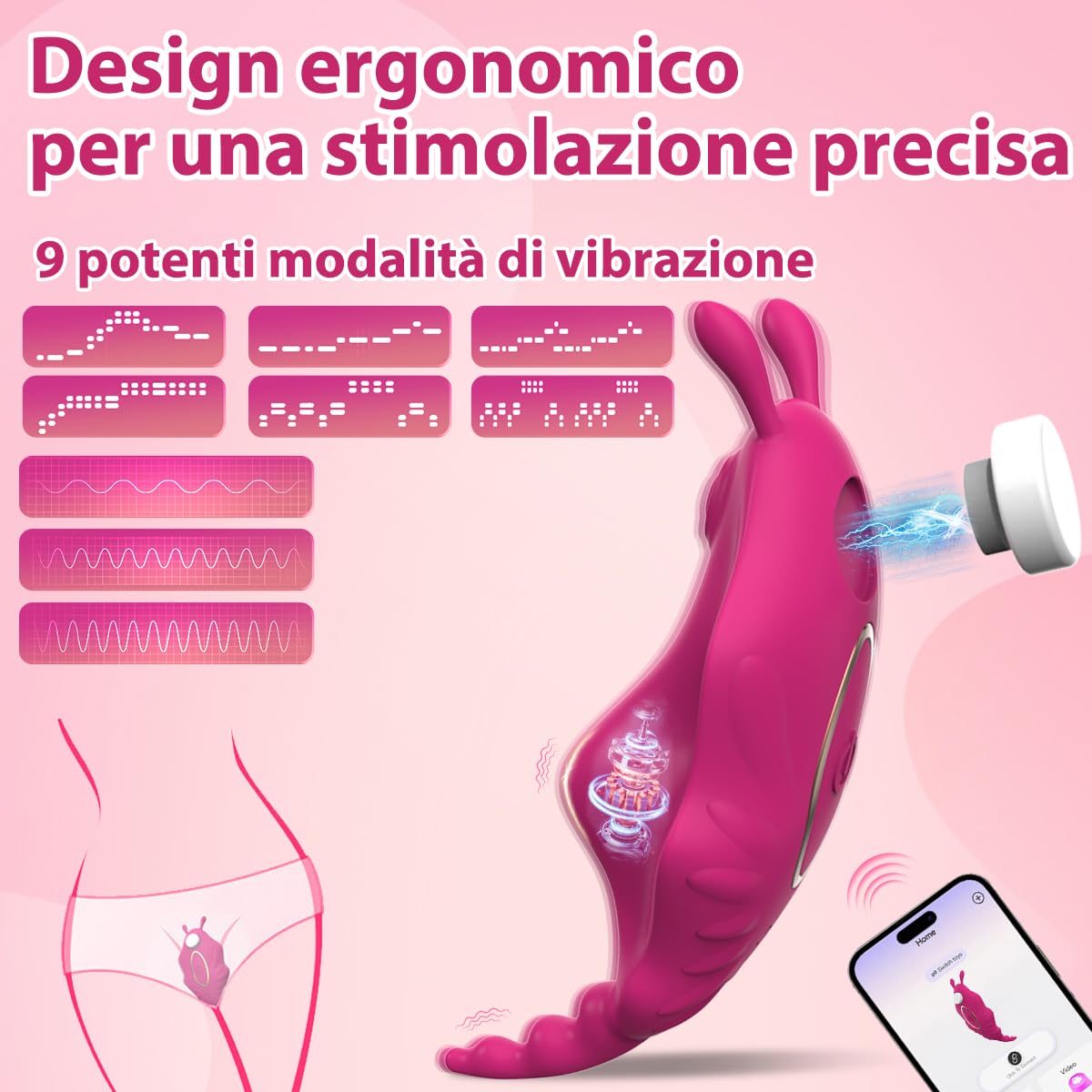 RFIVJ-5M Vibratoreper Donna Professionale Wireless Bluetooth APP controlla il vibratore G-spot Vibratori Donna Piccolo vibratoreper clotoride sexytoysys 9 modalità di design silenzioso e impermeabile