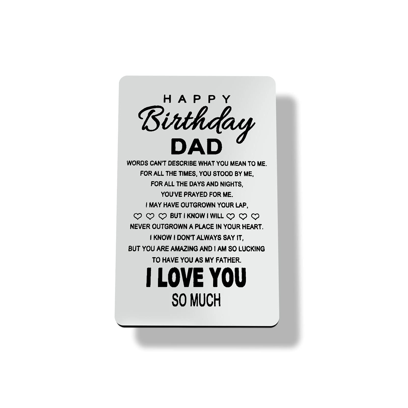 Amazon.com : Dad Wallet Card,Dad Birthday Card to Father Engraved Wallet  Insert Card,Engraved Love Note for Dad Men Metal Wallet Insert Card Gift  for Daddy Christmas Fathers Day Gift for Papa from