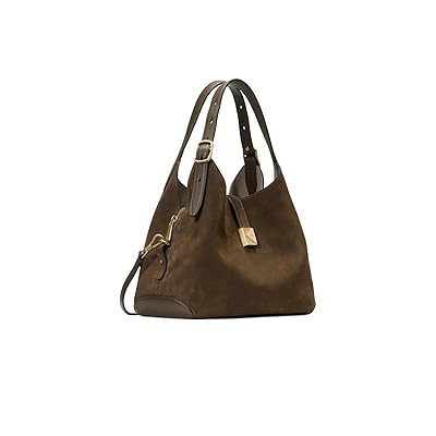 Kate Spade New York Deco Pebbled Leather And Suede Crossbody Tote Tote Handbags Burnt Sage, Leather/Suede