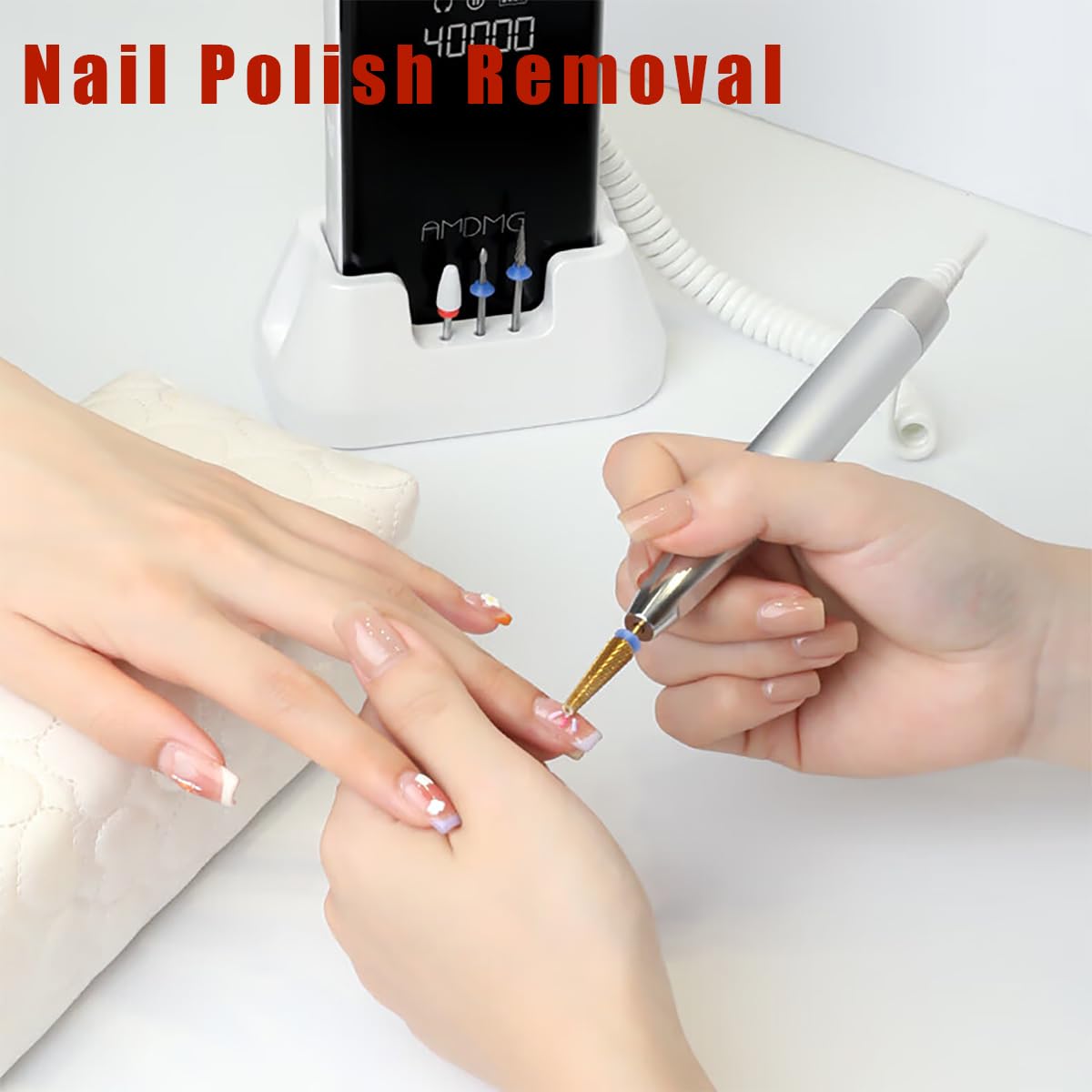 4Pcs Nail Drill Bits Set Carbide Drill Bits for Nails, 3/32" Shank Size, Gold Cuticle Bit for Nail Drill for Manicure Nail Prep, Polishing, Hard Gel Removing（C, M, F, XF