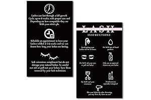 Eyelash Extension Aftercare Instructions Cards for Professional Salons and Spas