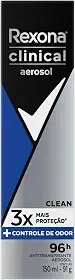 Antitranspirante Aerosol Rexona Men Clinical Clean 150ml (A embalagem pode variar)