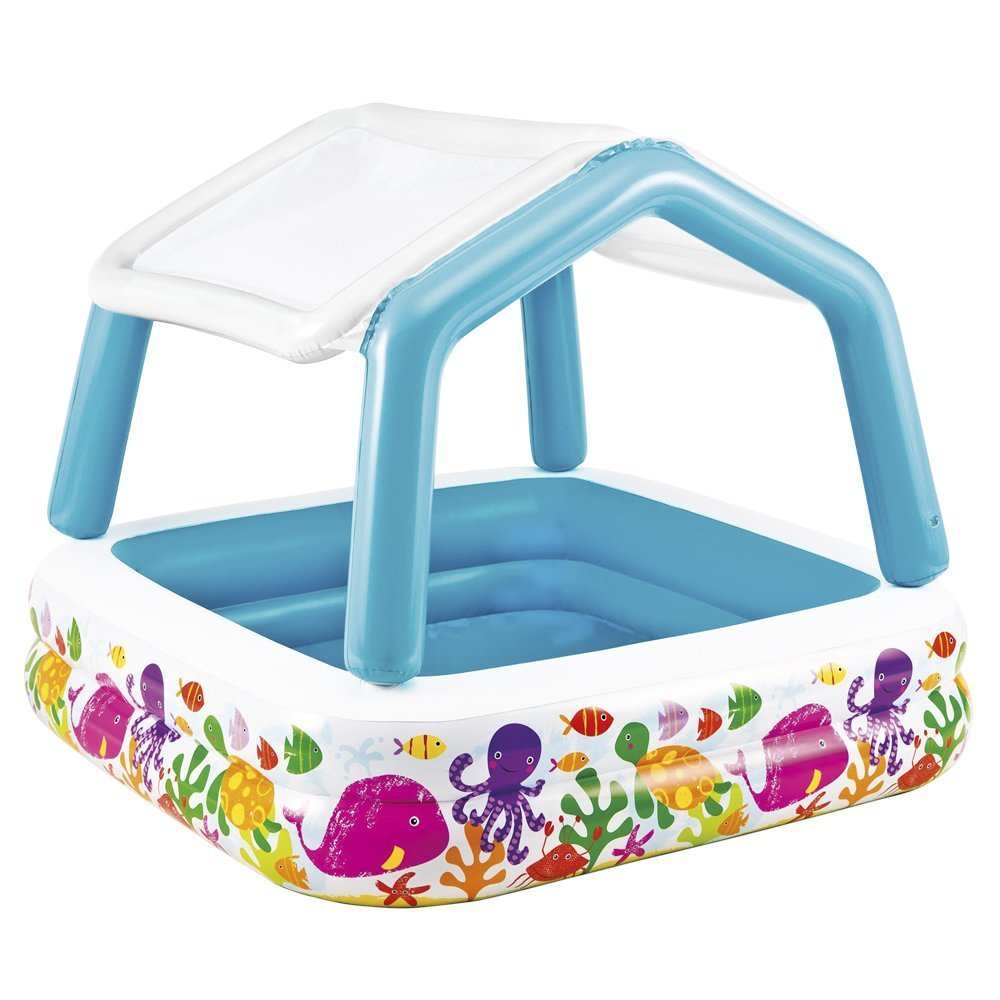 Intex 57470NP - Piscine Gonflable pour Enfant intex avec auvent Amovible - 157 x 157 x 122 cm - 295 l