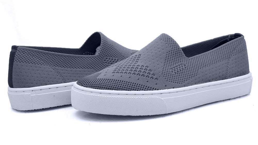 Laforst Jazz 3160 Womens Synthetic Slip Resistant Server Waitress Slip On Flats Pewter 6.5