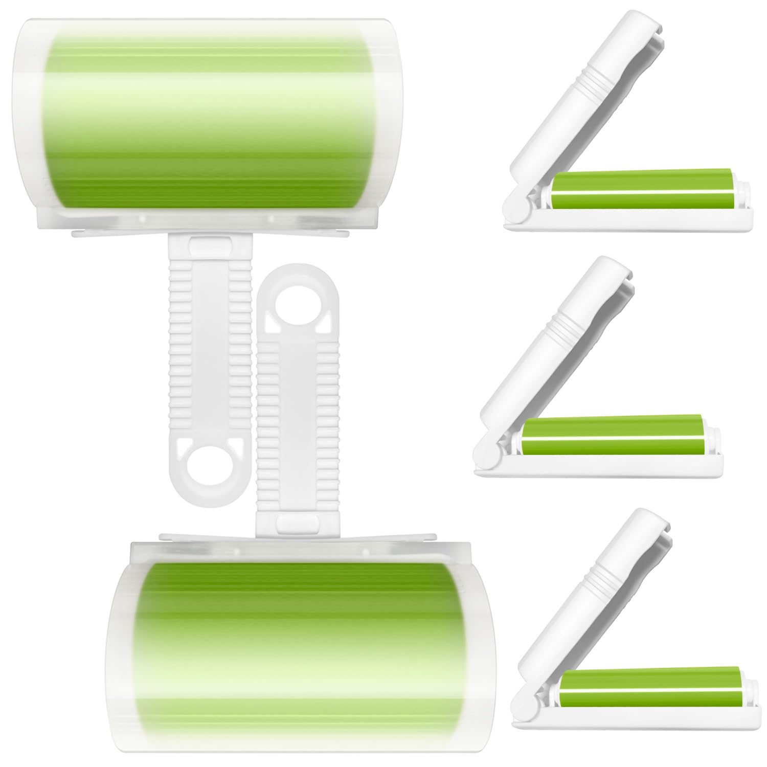 Sticky Travel Lint Roller 5 Pack, Reusable Washable Lint Roller, Portable Compact Pet Hair Remover Cleaner with Cover for Clothes, Pet Hairs, Carseats, Include Medium/Small Size