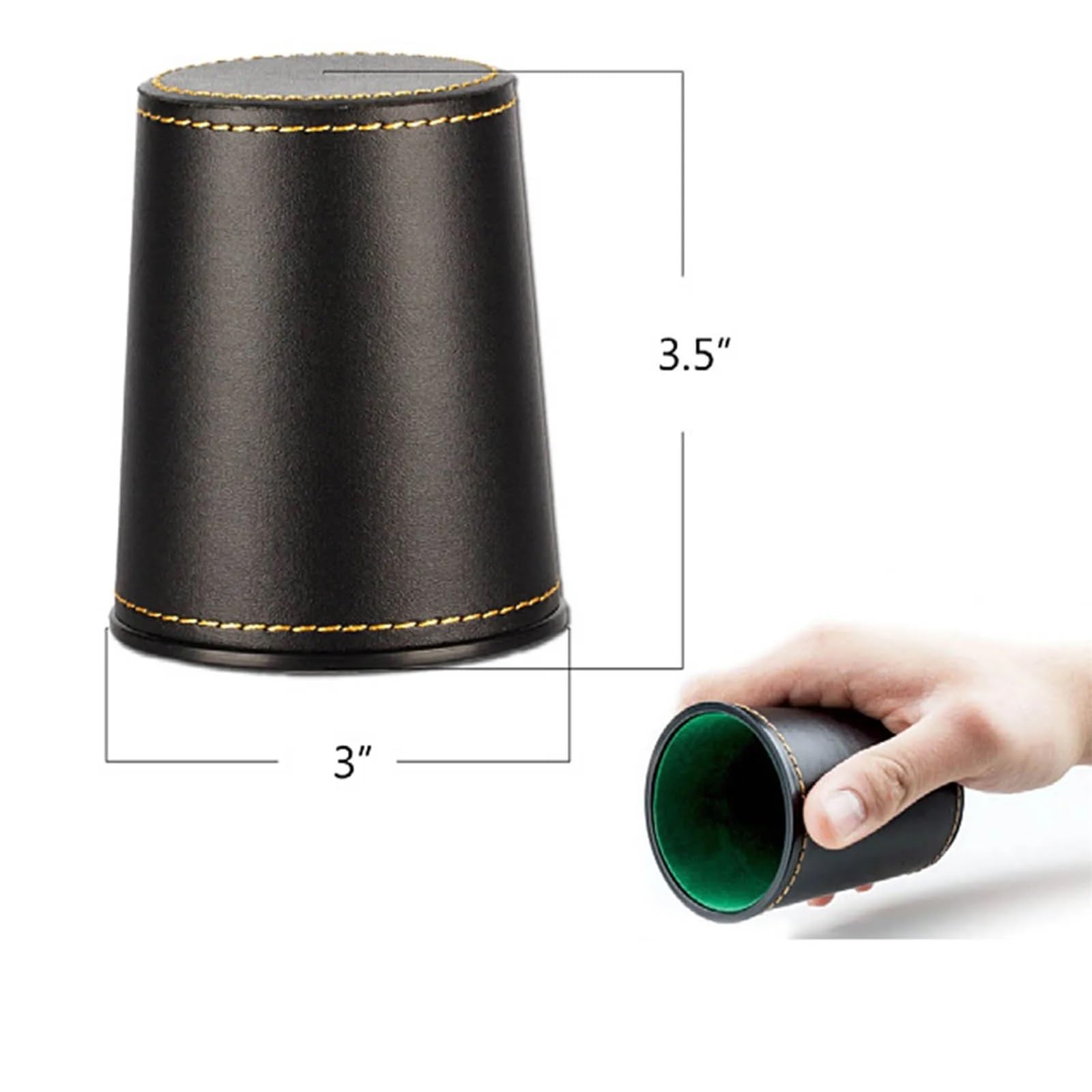 5-teiliges Würfelbecher-Set aus PU-Leder mit 20 Punktwürfeln, exquisites Handgefühl, Schwarze Schüttelbox for Bar und Zuhause FüR WüRfelspiele