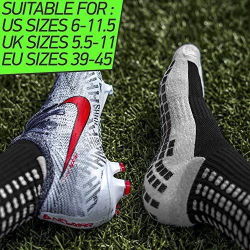 Lux Anti Slip Soccer Socks, Non Slip Football/Basketball/Hockey Sports Grip Pads Socks White One Size #TOP4