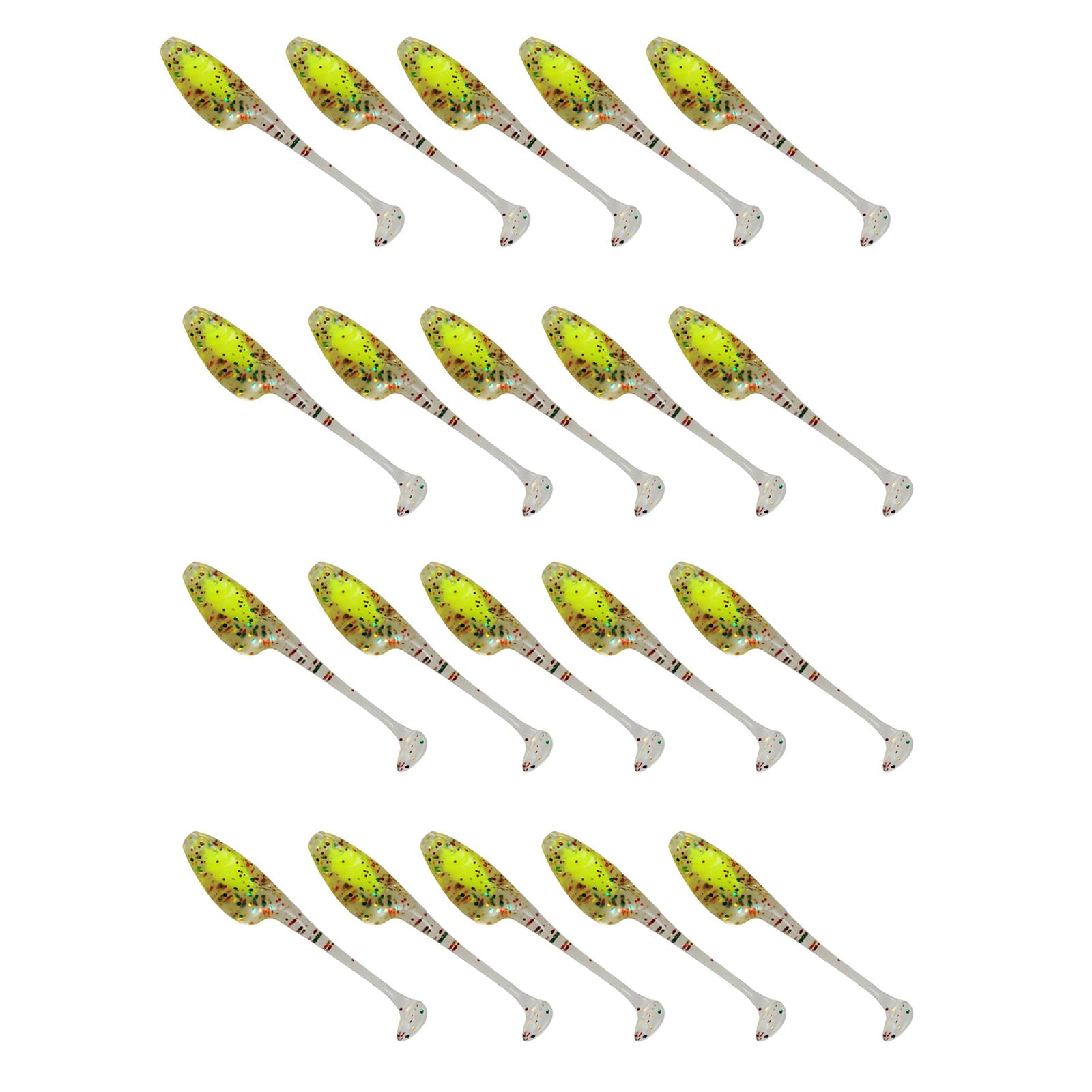 Xjdzineq 20Pcs Soft Fishing Lures 5cm 1.2g Artificial Baits Paddle Tail Swimbaits Lure for Trout T Tail Baits Lure