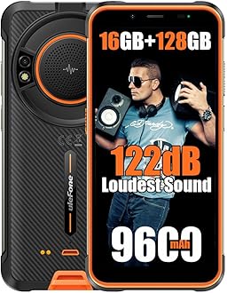UlefonePower Armor 16s Rugged Phone,5.93" HD+ Android 13 16GB+128GB Rugged Smartphone,50MP Rear Camera,9600mAh Battery,122dB loudest Speaker,Built-in Glare Flashlight,Dual SIM 4G,NFC,Fingerprint ID