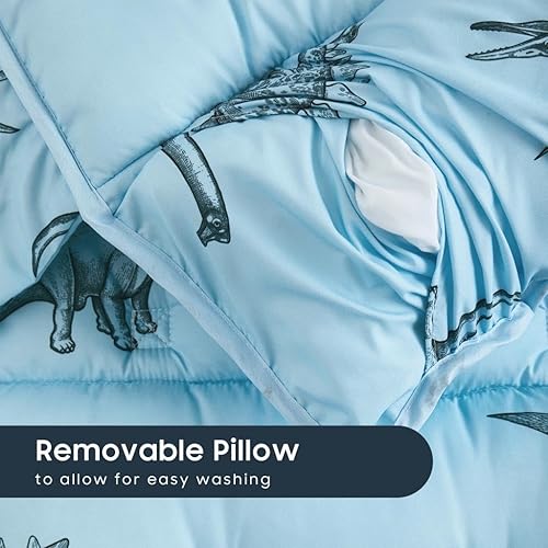 Miniatura 9 de Wake In Cloud - Tapete de siesta de dinosaurio con almohada extraíble para niños y niñas, saco de dormir para guardería, preescolar, jardín de